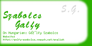 szabolcs galfy business card